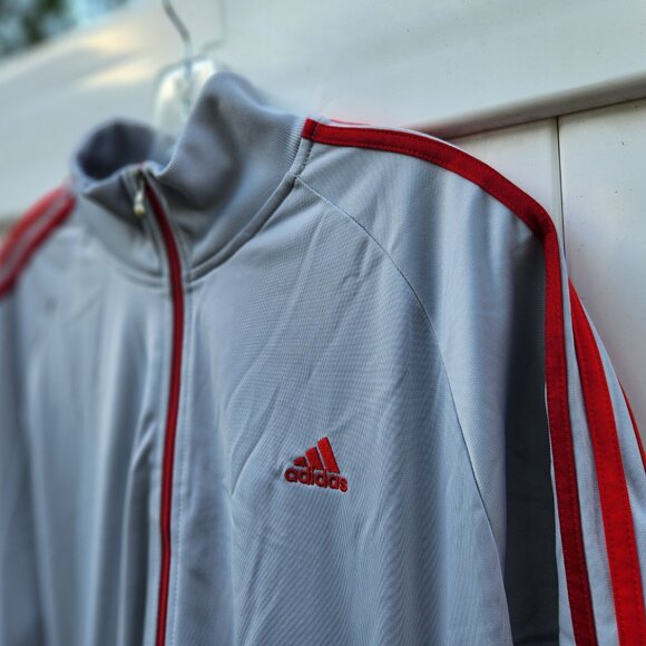 Adidas Track Jacket- GRAY RED - Picture 2 of 4